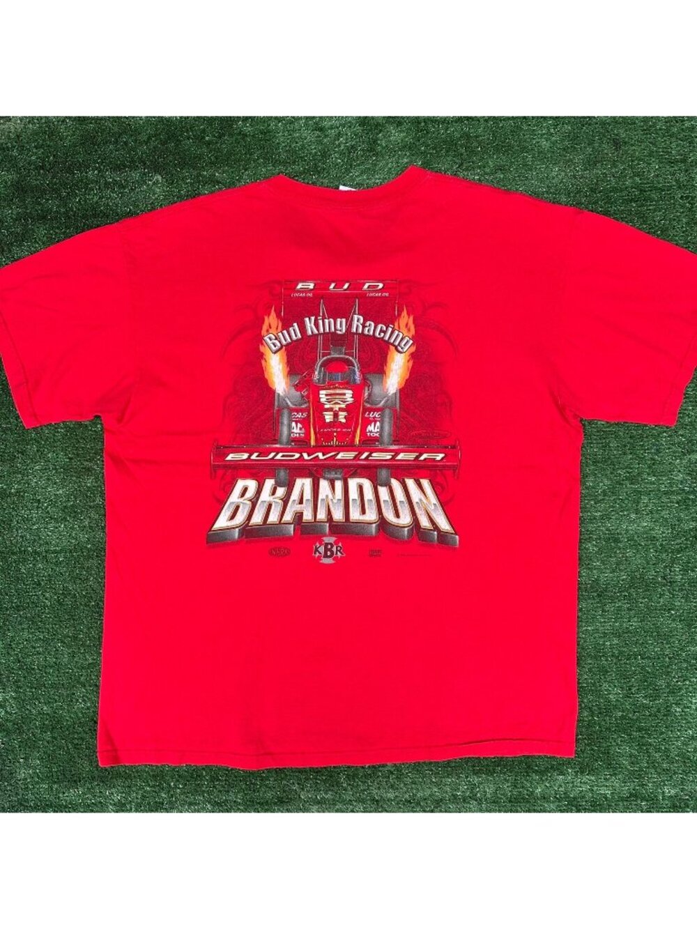 Vintage Y2K NHRA Budweiser Drag Racing T-Shirt Red XL 2008 Motorsport Streetwear